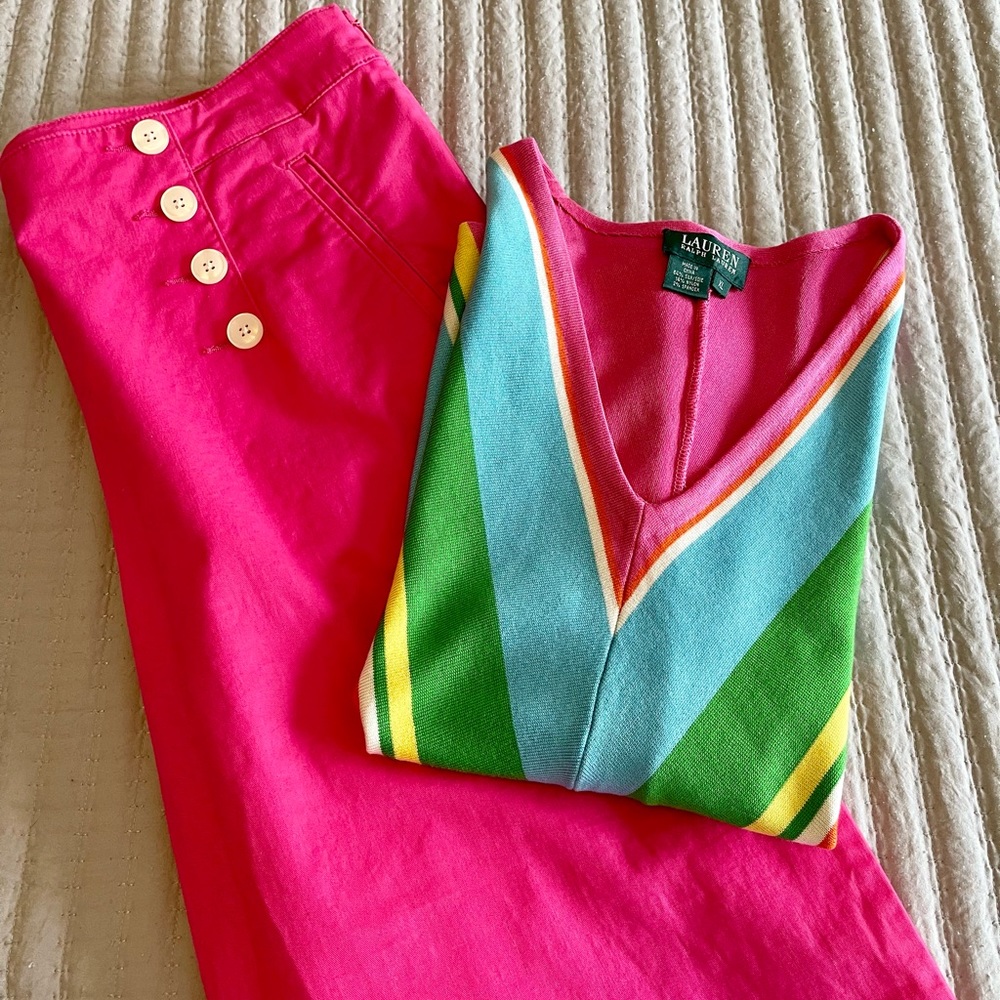 Charter Club Bright Pink Straight-Leg Pants